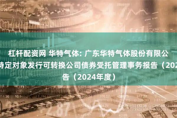 杠杆配资网 华特气体: 广东华特气体股份有限公司向不特定对象发行可转换公司债券受托管理事务报告（2024年度）