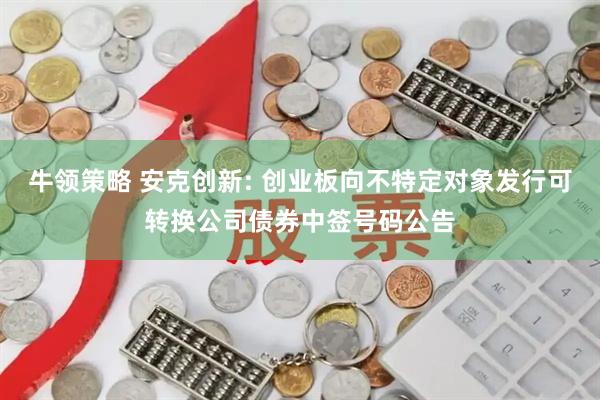 牛领策略 安克创新: 创业板向不特定对象发行可转换公司债券中签号码公告